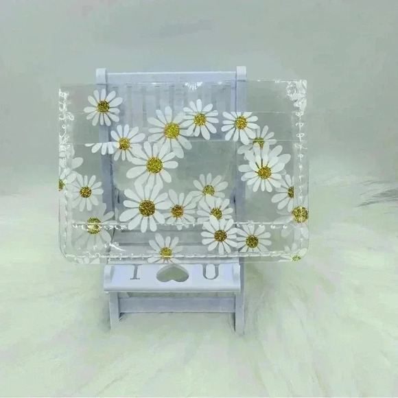 Floral Clear Card Holder Wallet - Picture 1 of 6